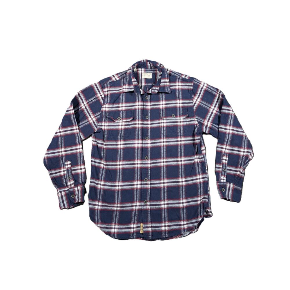 Jachs Flannel Shirt Mens M Heavy Plaid Button Up Long Sleeve Pockets